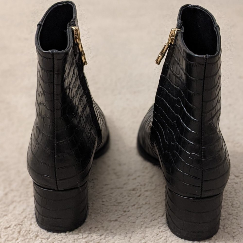 J. Mclaughlin crocodile embossed leather bootie - Picture 4 of 5